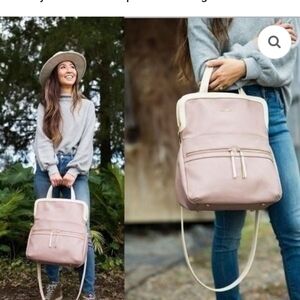 Kelly Moore Pink and Tan Travel Bag with Convertible Design.very Clean.